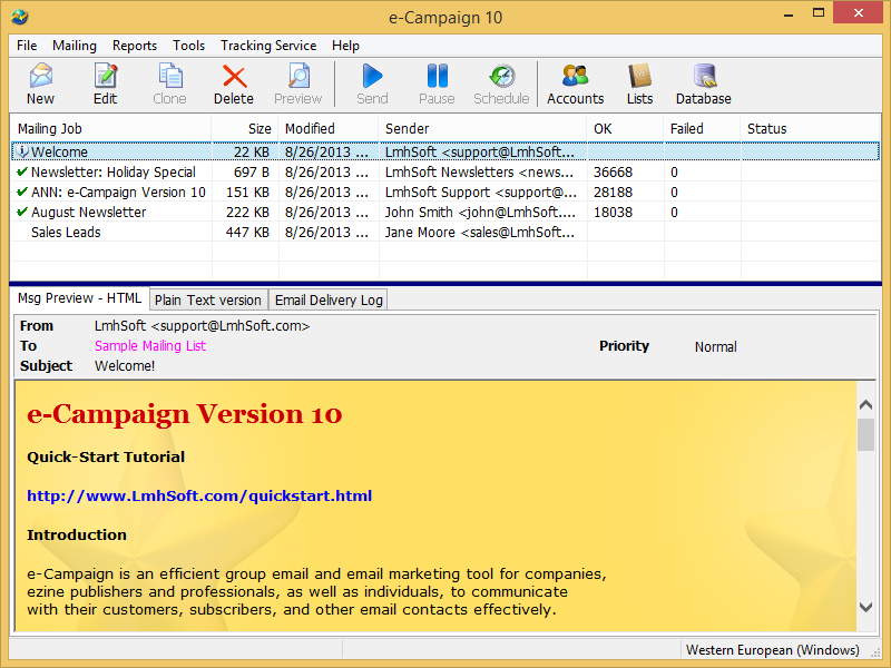 Click to view e-Campaign 9.0.14 screenshot